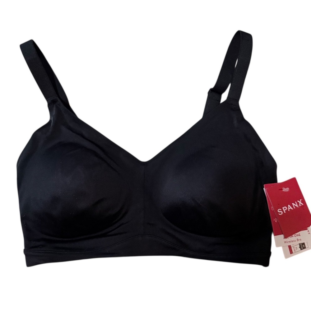Spanx Small 32 34 D-DD Very Black All In One Wireless Bra NWT